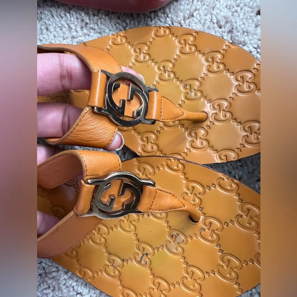 GUCCI Interlocking G Logo Leather Slides Size: 7.5 | IT 37.5 Marmont